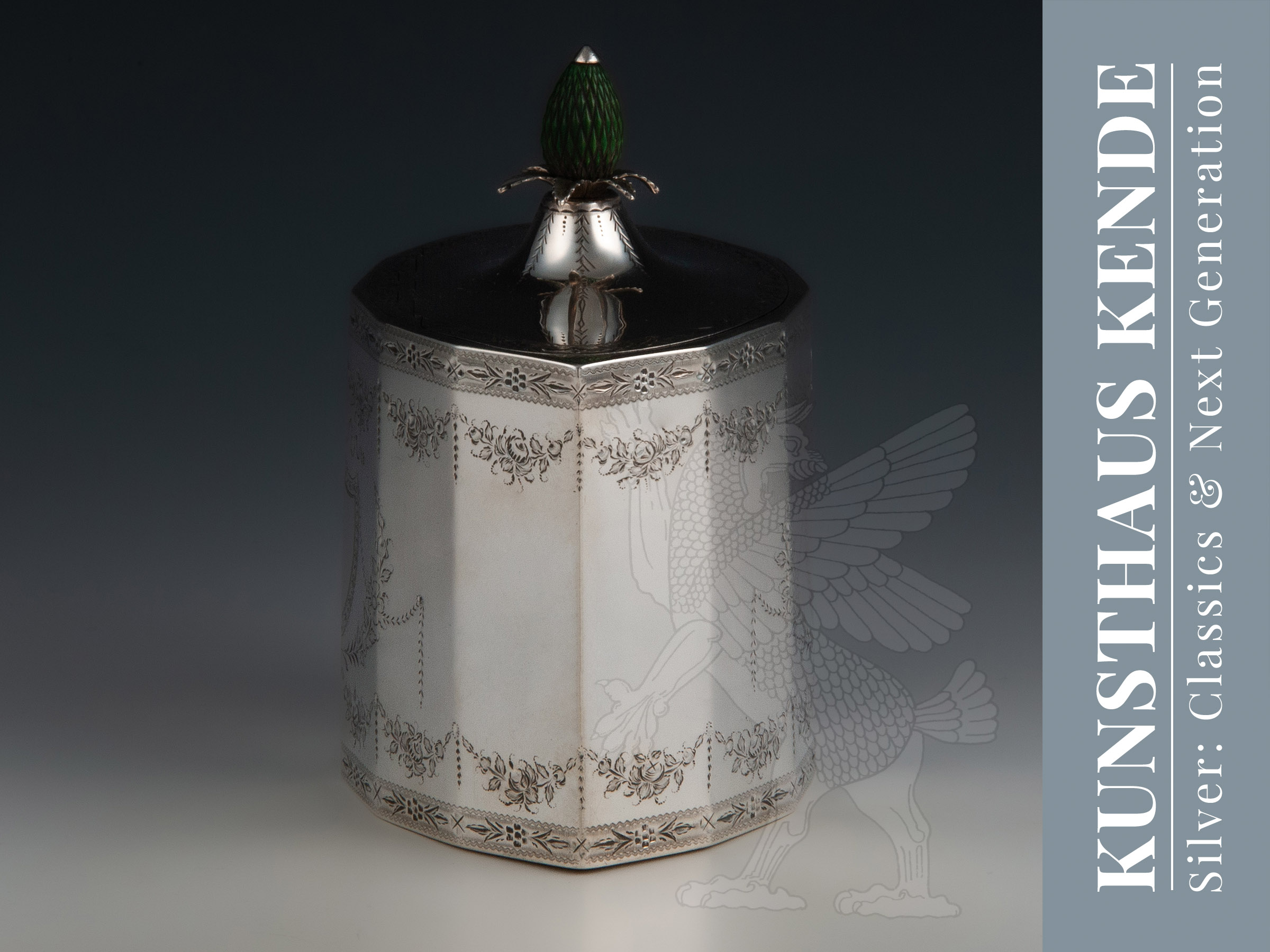 ancienne boîte à thé argent sterling Londres 1787 Henry Chawner