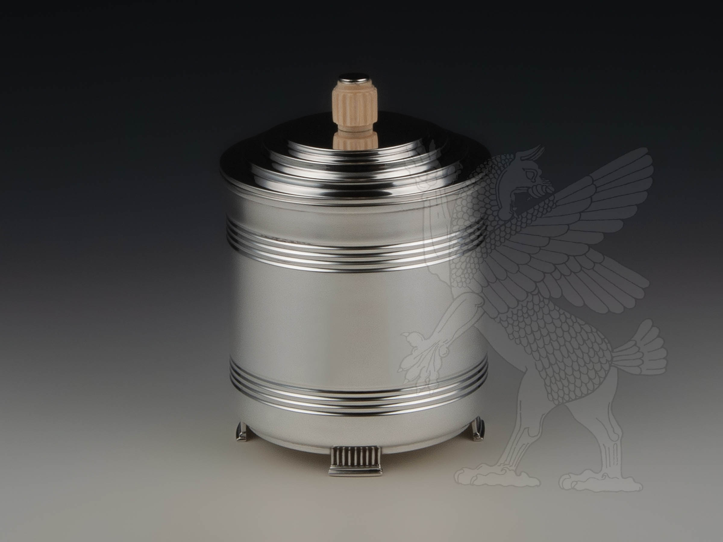 Art Déco Sterling Silber Bisquitdose