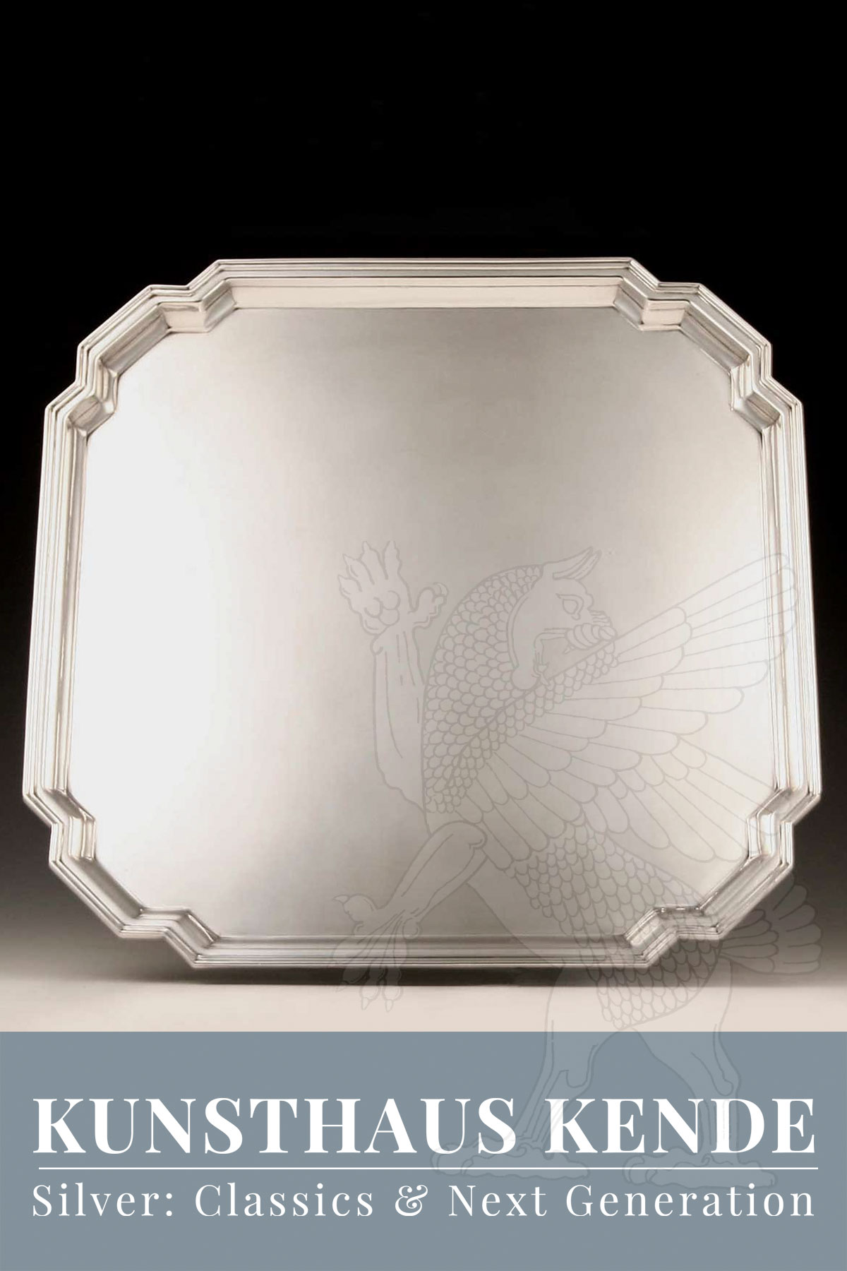 Art Déco sterling silver salver tray Birmingham 1937 William Neale