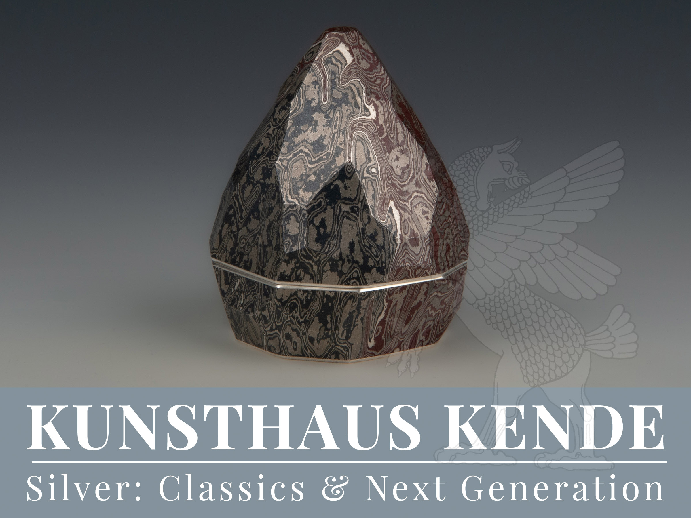 Contemporary Japanese silver box in mokume-gane by Ryuhei Sako. Kunsthaus Kende Next Generation.