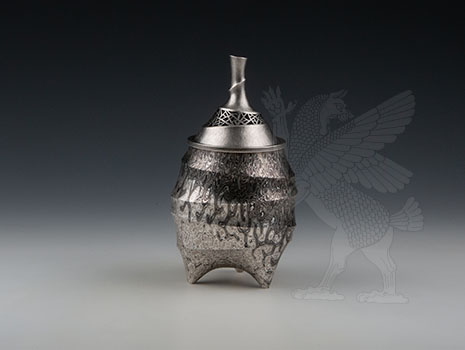 Mokume-gane incense burner by Ryuhei Sako