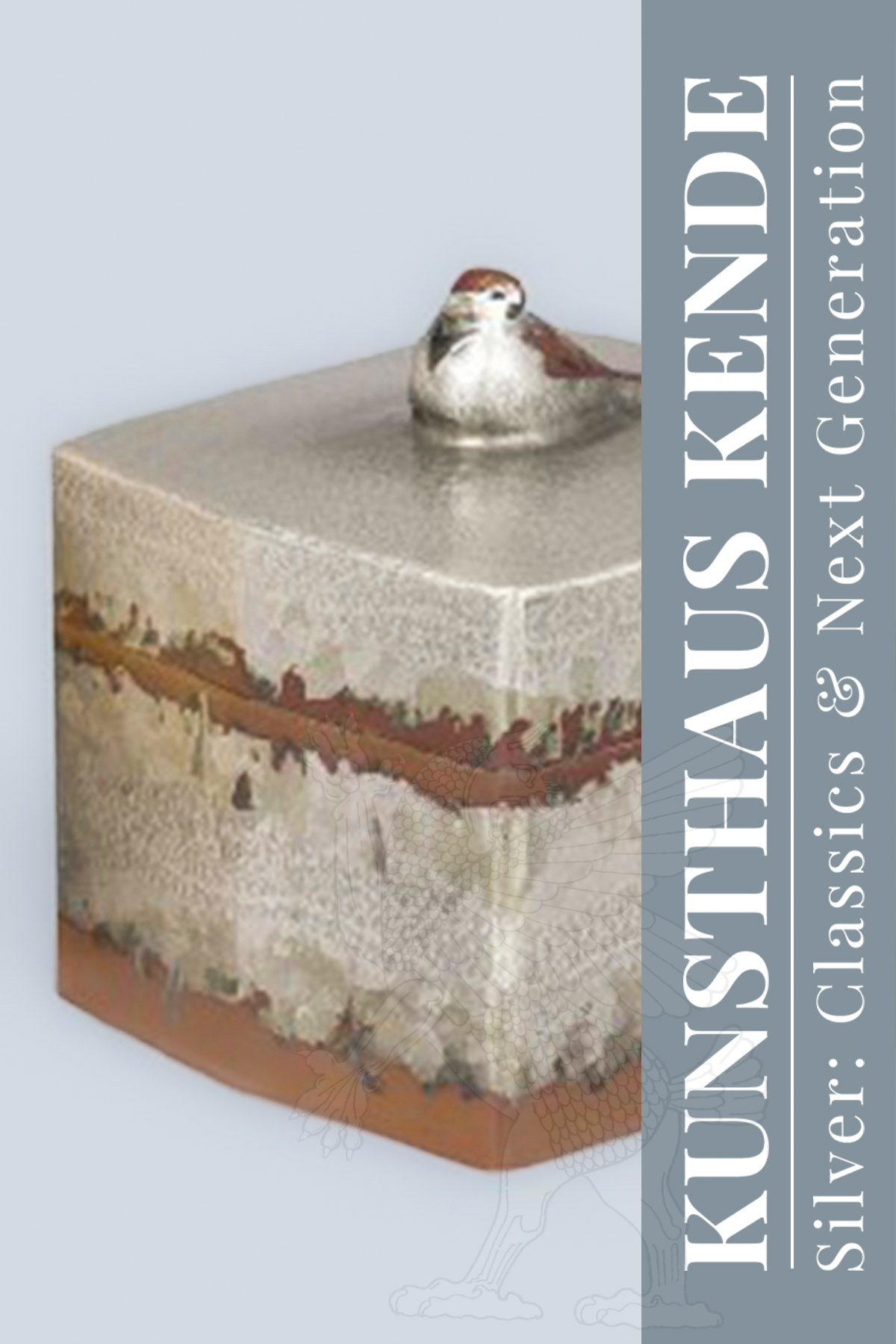 Motoko Oshiyama Sparrow box silver mokume-gane