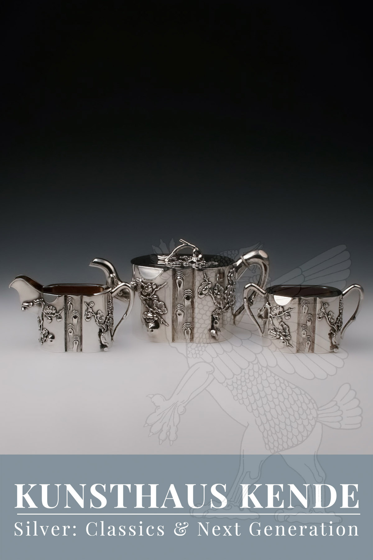 service thé en argent massif Chine vers 1900