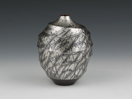 An oustanding silver and Mokume-gane Vase