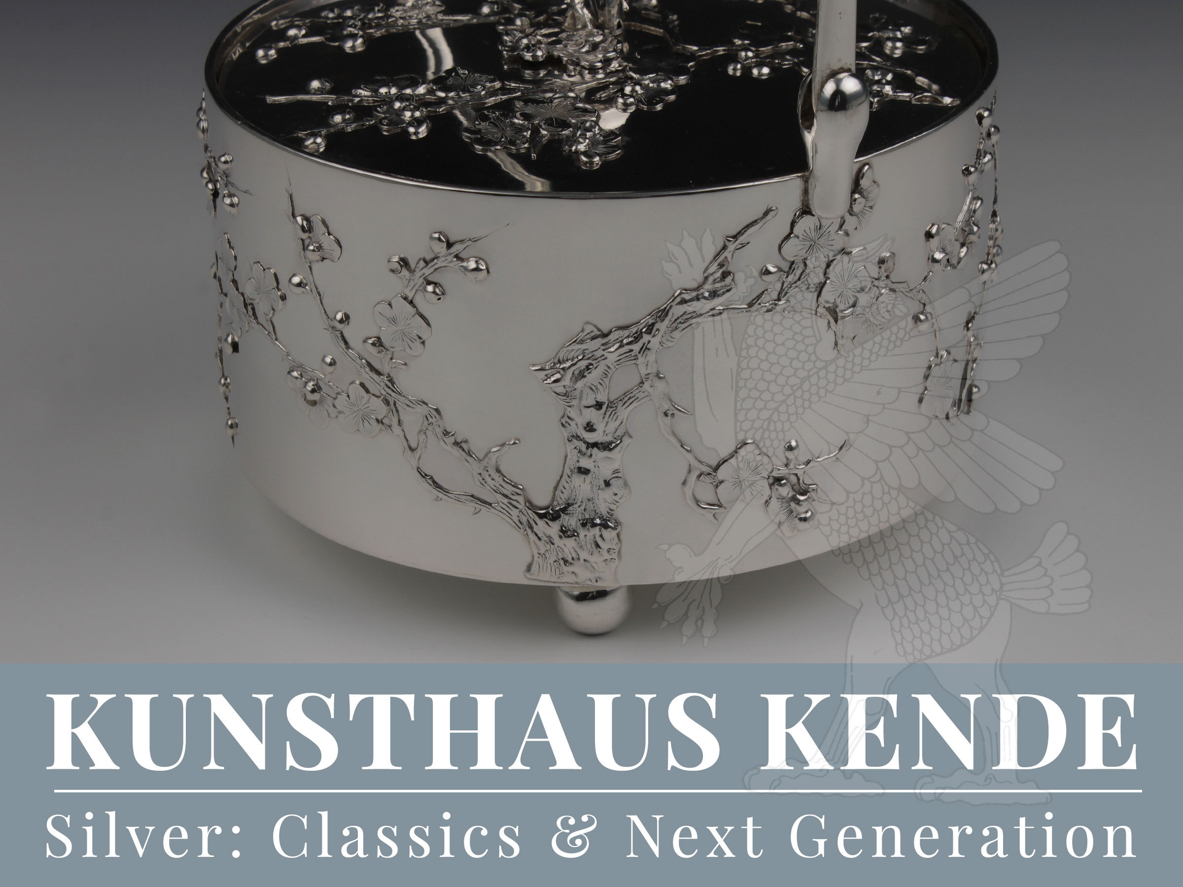 Wang Hing Silver biscuit barrel Canton antique chinese prunus Classics