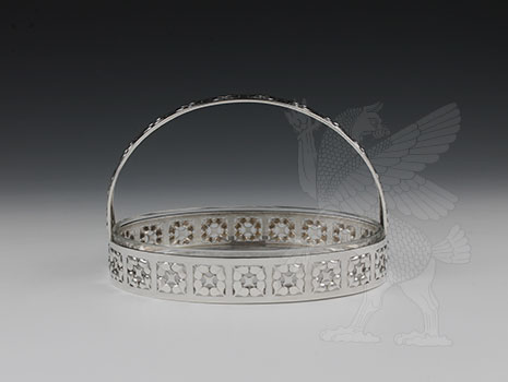 A rare “Cloverleaf” pattern basket 900 grade silver